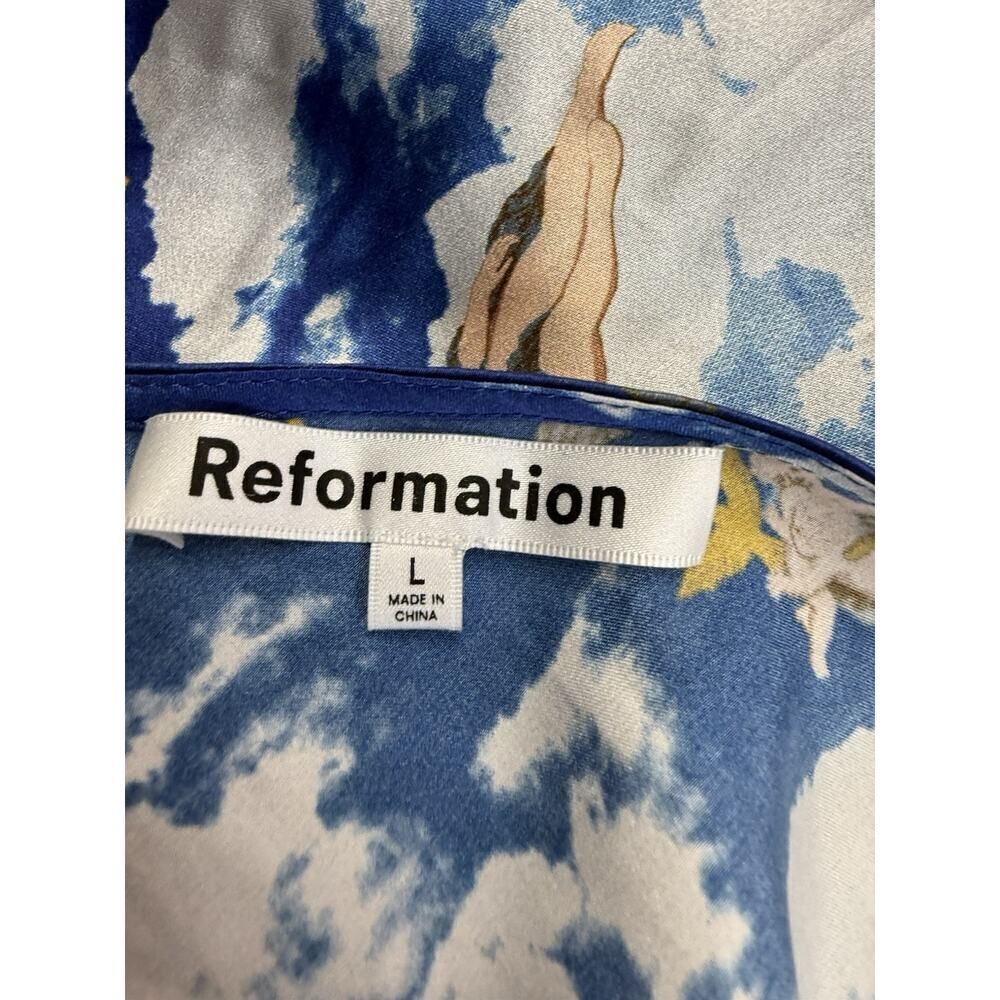 Reformation Freya Silk Dress Angel Cloud Print TAYLOR SWIFT Inspired - L - Picture 13 of 15